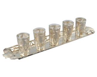 Mexican Sterling Shot Glasses Tray