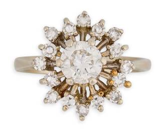 18K Diamond Cluster Ring
