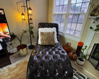 Extra large leather chaise 