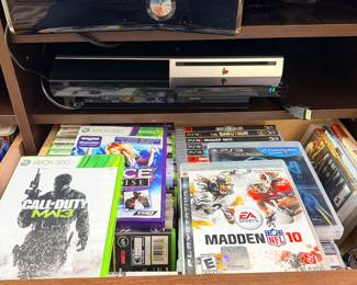 Xbox 360 and Playstation gaming systems plus compatable games. 