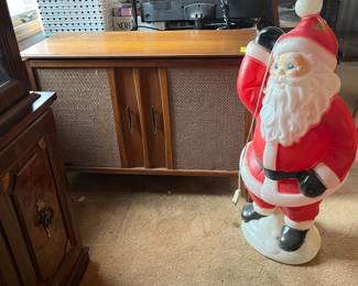 Santa Blow Mold, Vintage Stereo