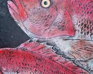 Beautiful, large red fish painting