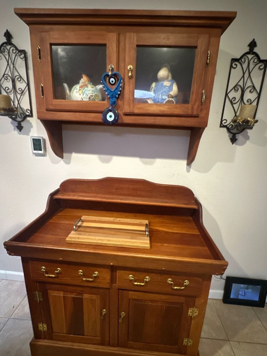 Vintage dry sink server buffet cabinet