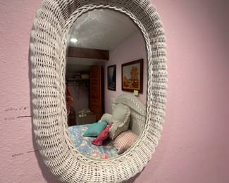 Wicker mirror