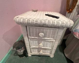 Wicker nightstand