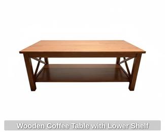 Wooden Coffee Table with Matching End Tables
