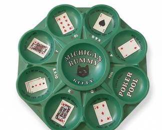 Vintage Michigan Rummy Kitty Card Game Board