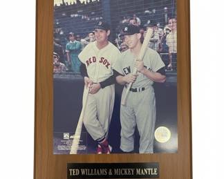 Ted Williams and Mickey Mantle Framed Photo