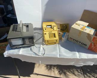 Victor Mark V Adding Machine And Portable Tv