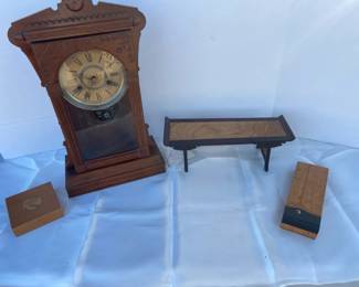 Classic Wooden Clock, Matchboxes And More