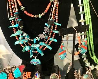 Turquoise, coral, etc.