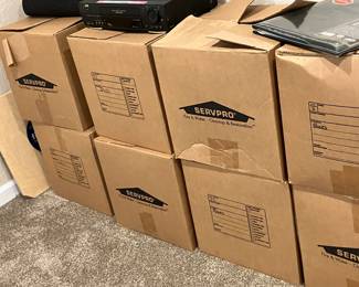 Boxes of dvds and cds