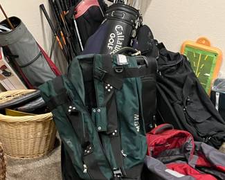 Golf clubs and bags
