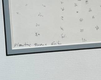 "Beijing Landscape and Figure", an original work of art by listed artist, Eleanor Dickinson circa 1990. Professionally framed and measures in frame, 13” H x 14.5” W.

