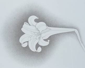 “Silverpoint #148, Lily #7 (left side)”, an original work of art by listed artist, Howard Hack. Professionally framed and measures in frame, 25.5” H x 31.5” W. Howard Edwin Hack (July 6, 1932 – June 11, 2015) was an American representational painter and graphic artist, with works in numerous museum collections. Known for an innovative approach to a variety of media, as well as use of traditional oil paints, Hack began working in the late 1940s.

