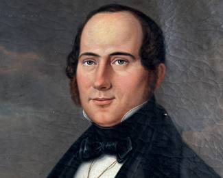 This lot features a stunning 19th century oil on canvas portrait by listed artist, Charles Volkmar Senior. This portrait is claimed to be the publisher of the Philadelphia Ledger in 1860. This piece measures, 30” H x 25” W. Charles Volkmar (1809 – 1880) was active/lived in United States, Germany. Charles Volkmar is known for portrait and landscape paintings.

