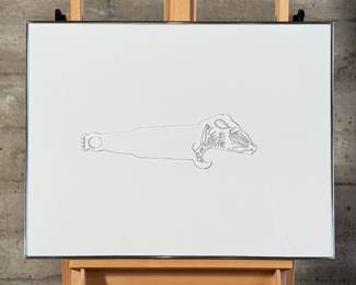 "Bottle Opener", an original ink on paper by listed artist, Howard Hack. Professionally framed and measures in frame, 23.5” H x 29.5” W. Howard Edwin Hack (July 6, 1932 – June 11, 2015) was an American representational painter and graphic artist, with works in numerous museum collections. Known for an innovative approach to a variety of media, as well as use of traditional oil paints, Hack began working in the late 1940s.

