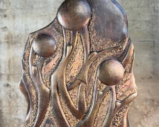 This lot features a stunning artist proof sculpture by listed artist, John Richen. Signed as shown in photos, circa 1995. This sculpture measures, 29” H x 16” W x 8” D. John Matthew Richen has been a professional sculptor since graduating from Oregon State University in 1970. His expertise in metal fabrication brought him immediate acknowledgement from the international art world. In the late 90’s he designed his studio in Borrego Springs, California, a small peaceful community that provides year-round work conditions and inspiration from the desert landscape. In addition to bronze, stainless steel and aluminum this innovative sculptor also incorporates Cor-ten steel, granite, fused glass, water and lighting into selected works.

