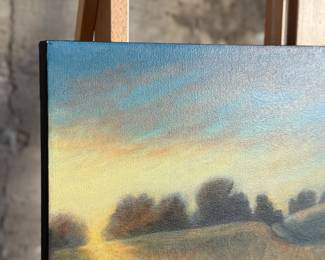 This lot features an original work of art by listed Oregon artist, Sue-Del McCulloch circa 1998. This work measures, 22” H x 28” W. Sue-Del McCulloch is a Portland, Oregon-based artist known for her vibrant, energetic paintings often featuring bold colors, expressive textures, and themes of nature and transformation, particularly evident in her featured work for the Coraline’s Curious Cat Trail public art project in 2024, showcasing her unique style with iridescent acrylics and jungle cat markings. She’s exhibited in galleries, including Waterstone Gallery, and her work blends landscape elements with imaginative design, drawing on influences like the Blue Rider Group for color and movement. 

