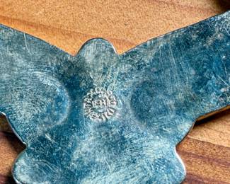 This lot features a gorgeous set of Taxco jewelry with sterling silver and inlaid blue stone with a marble-like appearance. The necklace measures, 17” and the bracelet, 7”. All items bear a maker’s mark as shown in photos with a total approx. weight of 58.00 grams.

