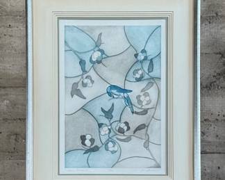 This lot features a limited edition etching by listed artist, William Barnum. Edition 21/200, titled and signed by the artist. Professionally framed and measures in frame, 36.5” H x 28” W. William Barnum California Artist, listed as specializing in Seascapes, and at times Beachscapes. He is worked in mixed medium but most of his work turns up in water colors.

