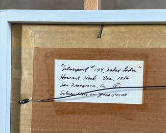 “Silverpoint #144, Naked Ladies”, an original work of art by listed artist, Howard Hack. Professionally framed and measures in frame, 17.5” H x 29.5” W. Howard Edwin Hack (July 6, 1932 – June 11, 2015) was an American representational painter and graphic artist, with works in numerous museum collections. Known for an innovative approach to a variety of media, as well as use of traditional oil paints, Hack began working in the late 1940s.

