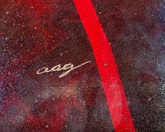 This lot features a stunning studio art glass tray. signed by the Aquila Art Glass Studio out of St. Helens, Oregon. This piece measures, 14” H x 14” W.

