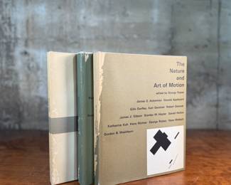 This lot features a set of three hardcover books, edited by Gyorgy Kepes and published in 1965 as part of the Vision + Value series. György Kepes (1906-2001) was a Hungarian-American artist, educator, and designer known for bridging art, science, and technology, founding the Center for Advanced Visual Studies (CAVS) at MIT, and exploring visual culture through photography, painting, and large-scale light installations.


