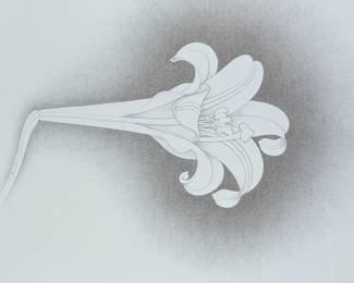 “Silverpoint #147, Lily #7 (right side)”, an original work of art by listed artist, Howard Hack. Professionally framed and measures in frame, 25.5” H x 31.5” W. Howard Edwin Hack (July 6, 1932 – June 11, 2015) was an American representational painter and graphic artist, with works in numerous museum collections. Known for an innovative approach to a variety of media, as well as use of traditional oil paints, Hack began working in the late 1940s.

