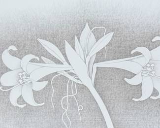 “Silverpoint #144, Naked Ladies”, an original work of art by listed artist, Howard Hack. Professionally framed and measures in frame, 17.5” H x 29.5” W. Howard Edwin Hack (July 6, 1932 – June 11, 2015) was an American representational painter and graphic artist, with works in numerous museum collections. Known for an innovative approach to a variety of media, as well as use of traditional oil paints, Hack began working in the late 1940s.

