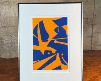 "Turning Point", a limited edition lithograph by listed Oregon artist, Annegret Disterheft. Edition 5/15, signed in pencil, and measures in frame, 17” H x 13” W. The Chemeketa show, “Beyond Perception: Monotypes by Annegret Disterheft, ” was her first Salem show since a 1999 exhibit in the governor’s office and offers a retrospective of her work in monotypes. Her work is in the Whitney Museum of American Art in New York; the national Museum of Women in the Arts in Washington, D.C.; the Portland Art Museum; and the Hallie Ford Museum of Art in Salem. 

