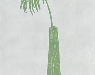 "Marguerite", a limited edition lithograph by listed artist, Henry Evans. Edition 136/175 and signed in pencil circa 1977. Measures in frame, 20” H x 13” W. Henry Evans (1918-1990) was a San Francisco Bay Area artist and printmaker known for his minimalist style botanical images. In 1949 he established the Peregrine Press in San Francisco where he began making books and prints for local Bay Area artists.

