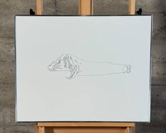 "Bottle Opener", an original ink on paper by listed artist, Howard Hack. This piece comes professionally framed and measures in the frame, 23.5” H x 29.5” W. Howard Edwin Hack (July 6, 1932 – June 11, 2015) was an American representational painter and graphic artist, with works in numerous museum collections. Known for an innovative approach to a variety of media, as well as use of traditional oil paints, Hack began working in the late 1940s.

