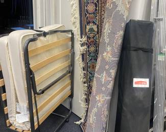 Portable Twin Bed, Area Rug