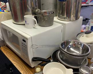 Mircowave and Large Stainless Steel Pots and Pans 