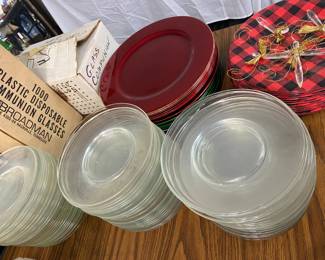 Glass Plates, Chargers, Plaid Plates, Glass Communion Glasses 