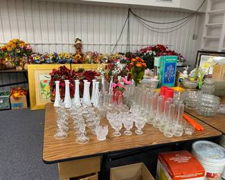 Crystal Vases, Milk Glass Vases 