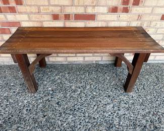 Slatted Wood Bench