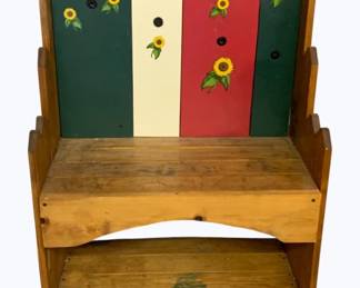 306 - Painted Wood Bench - 28.5 x 15 x 49
