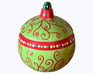 515 - Christmas Ornament Cookie Jar - 10"
