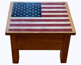 128 - Wooden Stool - 15 x 13 x 11

