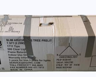 567 - Slim Arizona Fir Tree Prelit in Box - 7.5" used as-is electric/electronic/mechanical item - no guarantee all components, untested.
