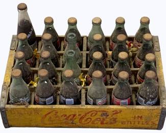 324 - Wood Coca-Cola Crate w/ Bottles - 11 x 18 x 4