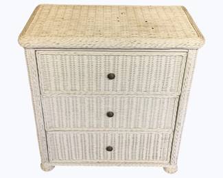 323 - Wicker 3 Drawer Nightstand - 27 x 17 x 30
