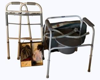 583 - Antique Doll w/ carrying case & more
