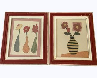 259 - 2 Framed Textile Art Pieces - 18 x 23
