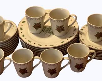 238 - 32pc. Set of Merry Brite Christmas China
