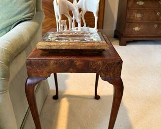 Bone Figurines. Side Table