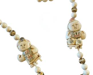 Carved bone necklace