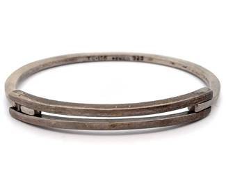 Vintage Taxco Mexico Rich Patina Double Bar Bangle Bracelet
